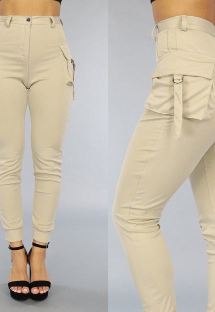 SALE50 Lange Beige Cargo Broek