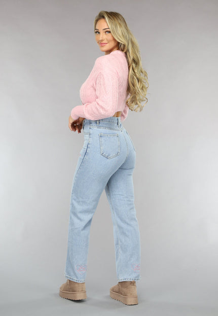 SALE50 Lichtroze Cropped Vestje met Hartjes