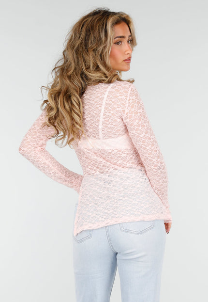 SALE50 Lichtroze Kanten Top