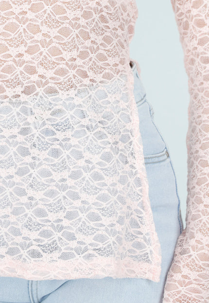 SALE50 Lichtroze Kanten Top