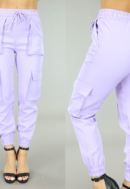 SALE50 Lila Elastische Broek