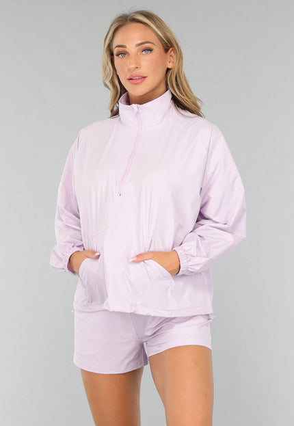 SALE50 Lila Short Set met Windjack