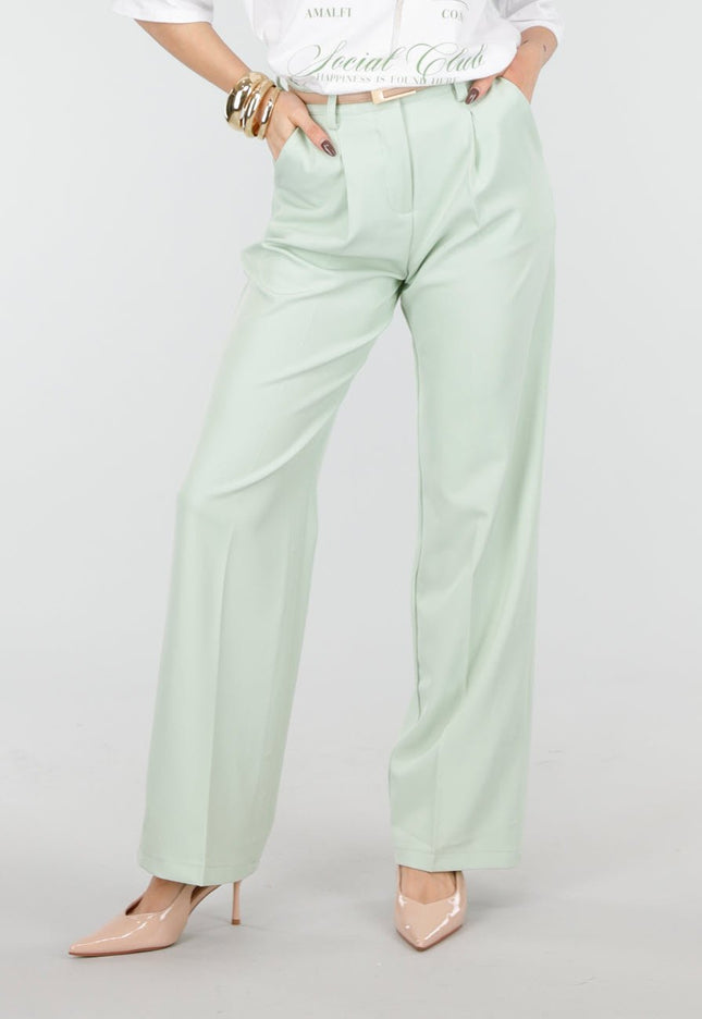 SALE50 Mintgroene Wide Leg Pantalon