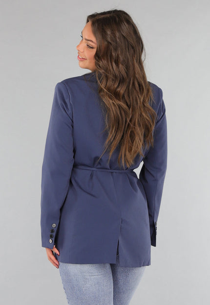 SALE50 Navy Oversized Blazer met Tailleband