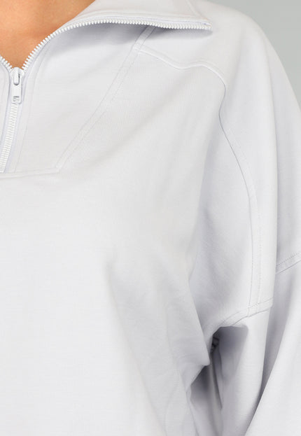 SALE50 Oversized Trui met Rits in Lichtblauw