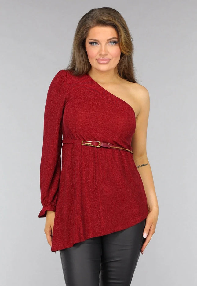 SALE50 Rode One Shoulder Glitter Top