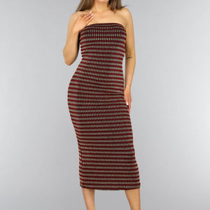 SALE50 Rode Strapless Glitter Bodycon Jurk