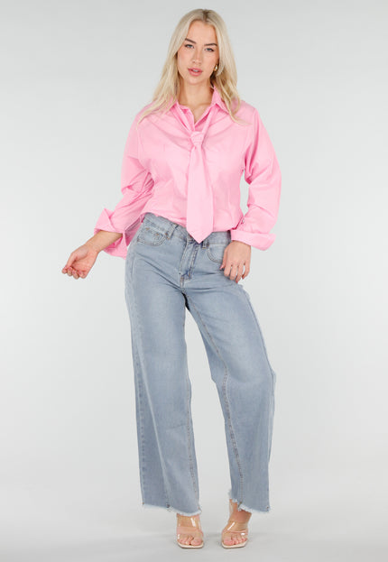 SALE50 Roze Blouse met Stropdasdetail