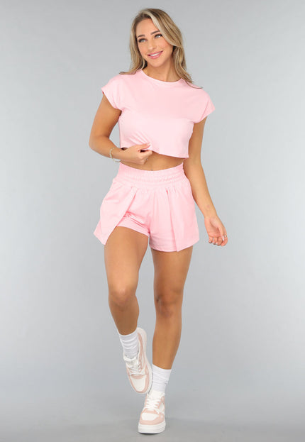 SALE50 Roze Sportshort met Elastische Tailleband