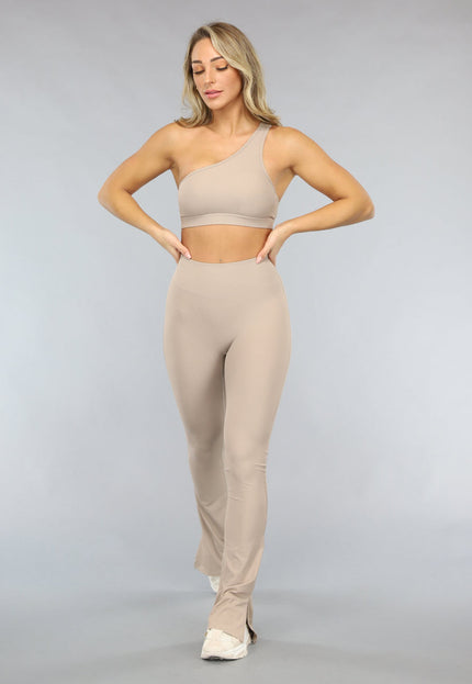 SALE50 Taupe One Shoulder Sporttop