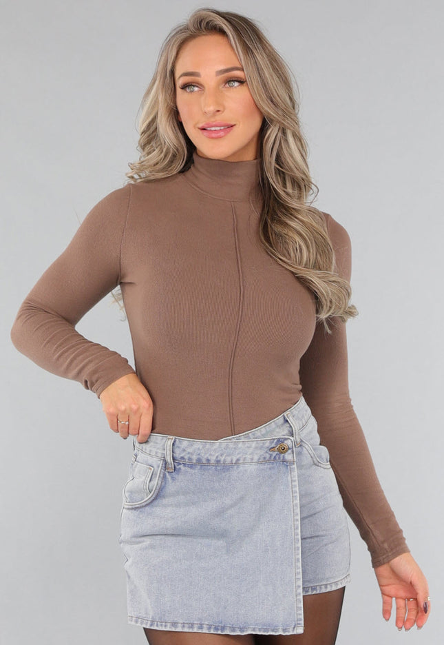 SALE50 Taupe Truitje met Kleine Col