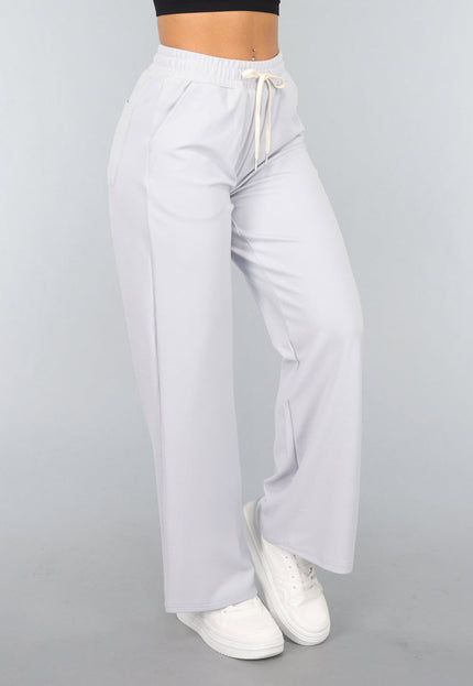 SALE50 Wide Leg Joggingbroek in Lichtblauw
