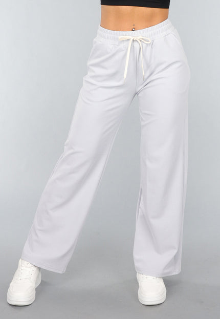 SALE50 Wide Leg Joggingbroek in Lichtblauw