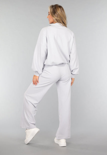 SALE50 Wide Leg Joggingbroek in Lichtblauw