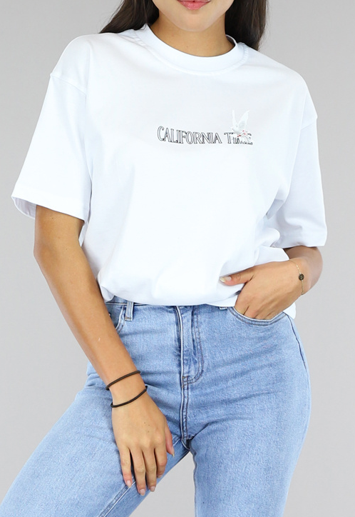 SALE50 Wit Oversized Duif T-Shirt