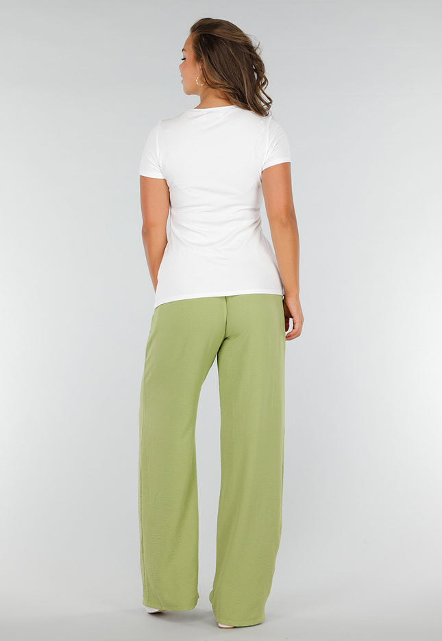 SALE50 Witte Aansluitende Stretch Top met Split
