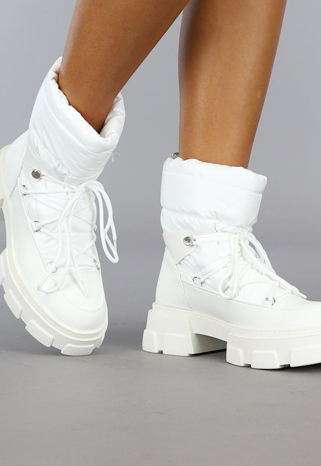 SALE50 Witte Gewatteerde Snowboots