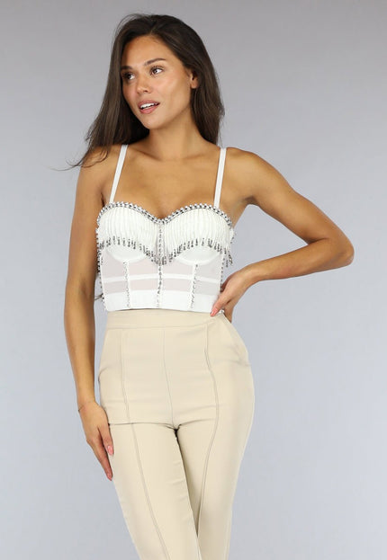 SALE50 Witte Glamour Bustier