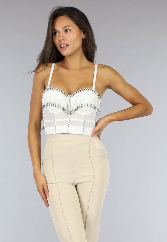 SALE50 Witte Glamour Bustier
