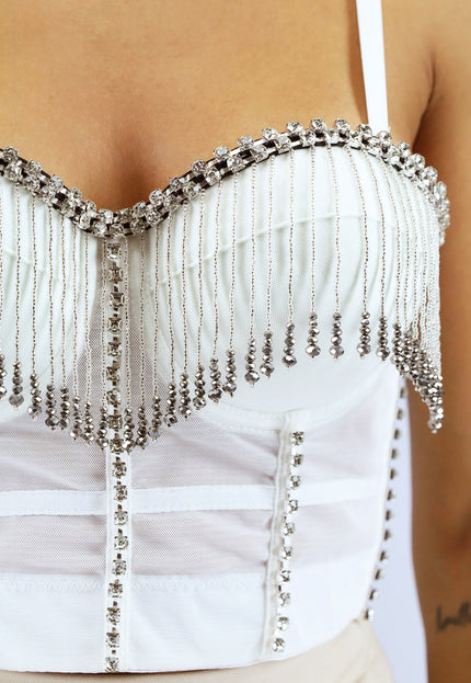 SALE50 Witte Glamour Bustier