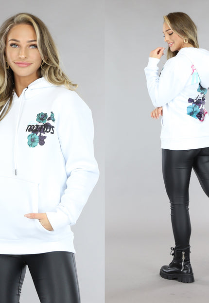 SALE50 Witte Oversized Bloemen Hoodie