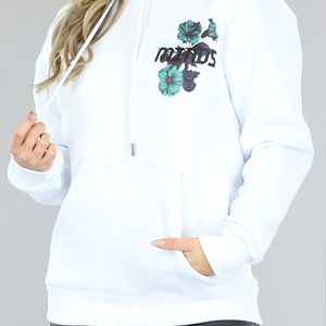 SALE50 Witte Oversized Bloemen Hoodie