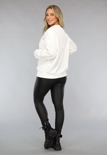 SALE50 Witte Oversized Sweater met Boob Print