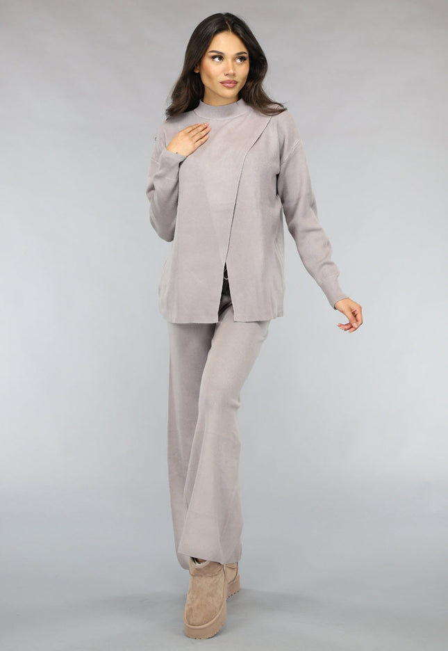 SALE50 Zachte Taupe Lounge Set met Overslag