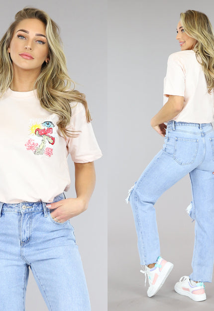 SALE50 Zalmroze Oversized Trippy T-Shirt