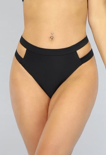 SALE50 Zwart Maxi Bikinibroekje met Straps