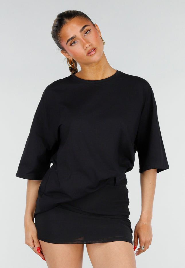 SALE50 Zwart Oversized T-shirt met Backprint
