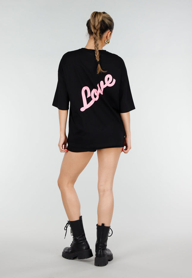 SALE50 Zwart Oversized T-shirt met Backprint