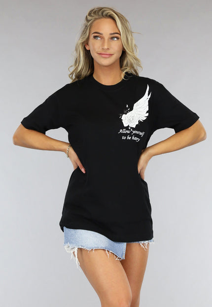 SALE50 Zwart Vleugel T Shirt