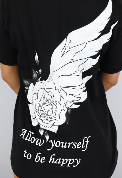 SALE50 Zwart Vleugel T Shirt