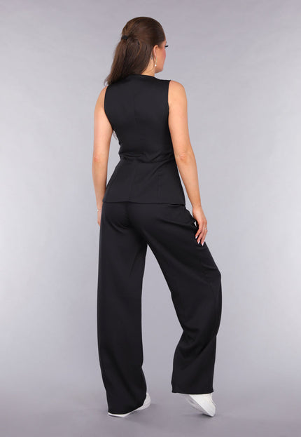 SALE50 Zwarte Gilet Suit met Statement Knopen