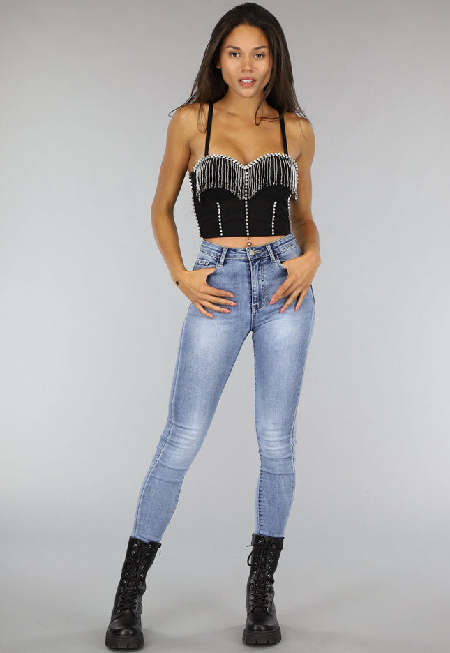 SALE50 Zwarte Glamour Bustier