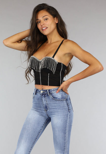 SALE50 Zwarte Glamour Bustier