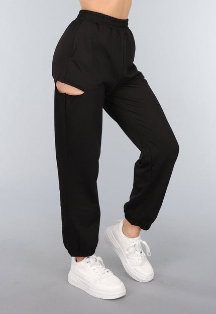 SALE50 Zwarte Joggingbroek met Cutout
