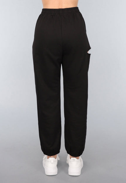 SALE50 Zwarte Joggingbroek met Cutout