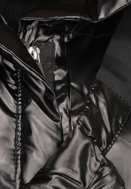 SALE50 Zwarte Lederlook Bodywarmer met Tasje