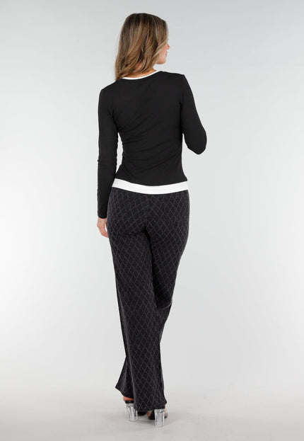 SALE50 Zwarte Longsleeve met V-Hals