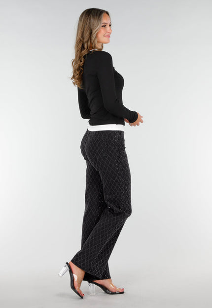 SALE50 Zwarte Longsleeve met V-Hals