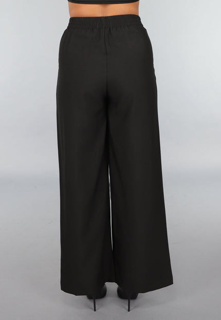 SALE50 Zwarte Pantalon met Antraciet Strikdetail