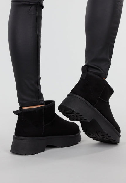 SALE50 Zwarte Suède-look Snowboots