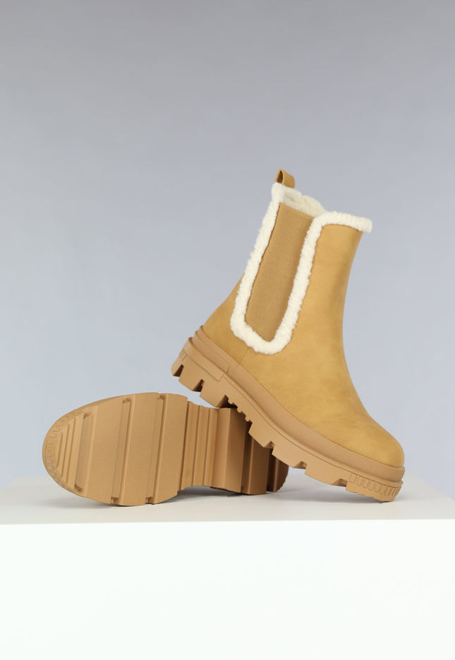 SALE80 Camel Suèdelook Chelsea Boots