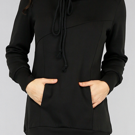 SALE80 Comfy Zwarte Hoodie Dress met Col