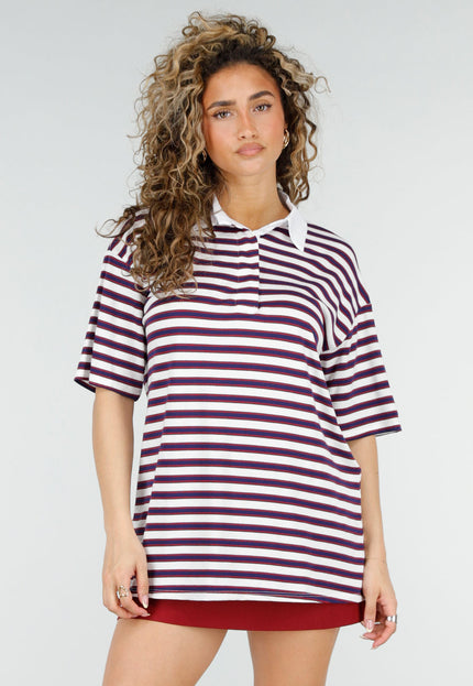 SALE80 Gestreepte Polo Top met Kraag