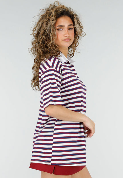 SALE80 Gestreepte Polo Top met Kraag