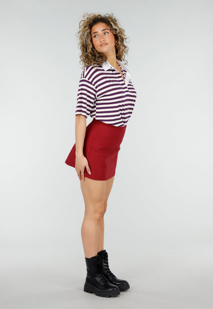 SALE80 Gestreepte Polo Top met Kraag