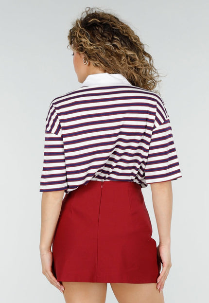 SALE80 Gestreepte Polo Top met Kraag